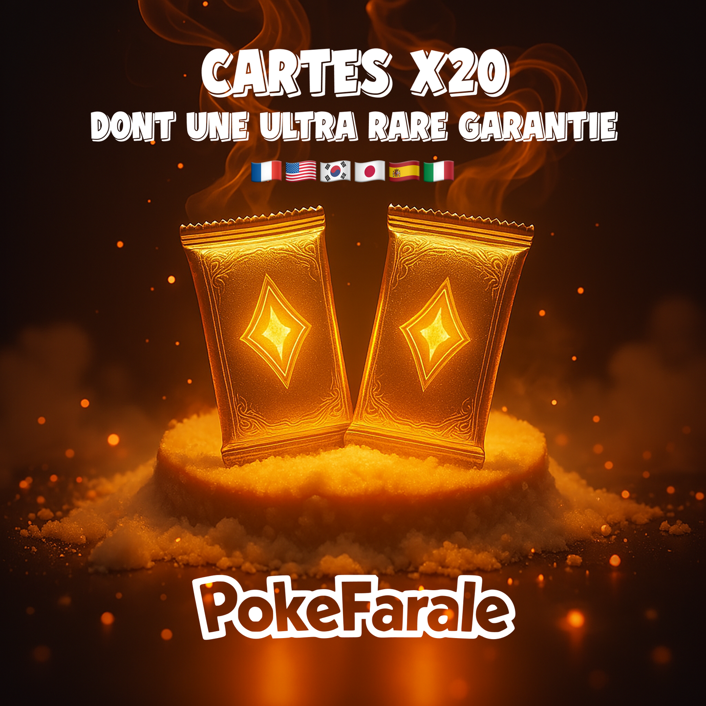 Cartes PokeFarale x20 (ultra rare garantie)